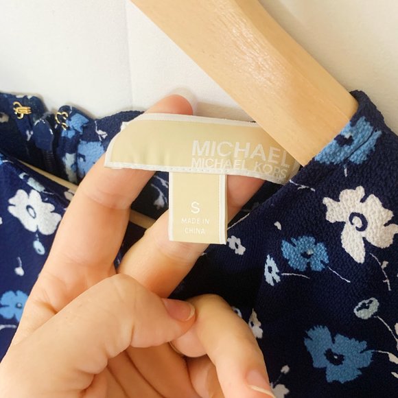 Michael by Michael Kors Blue Floral Dress Size S - Picture 5 of 7